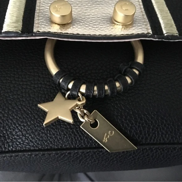 Foley + Corinna NWOT!!!! REESE SATCHEL/ CROSSBODY IN BLACK STRIPE - Picture 3 of 10